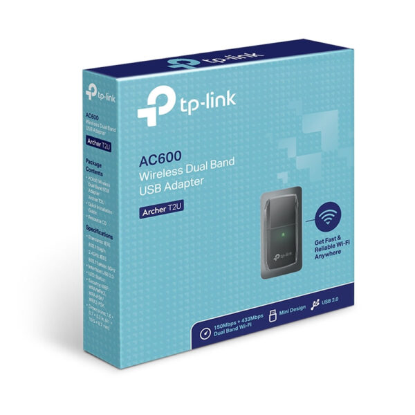 Adaptador inalámbrico tp-link Archer T2U USB de banda dual AC600