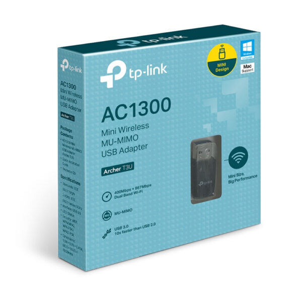 Adaptador inalámbrico tp-link Archer T3U USB de banda dual AC1300